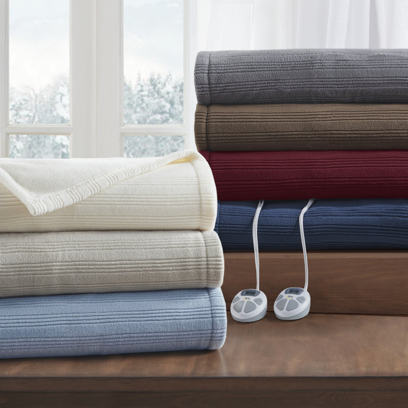 Serta Ribbed Micro Fleece Heated Blanket & Reviews Wayfair